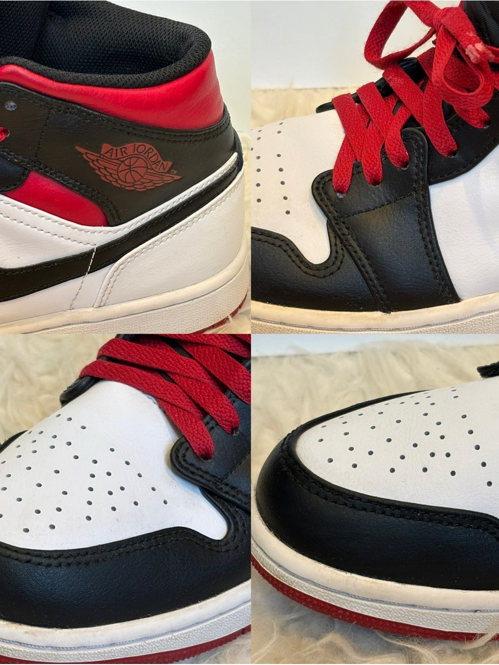 Nike Air Jordan 1 Mid Gym Red Black Toe Size 8 Men's Great Condition - Picture 15 of 16